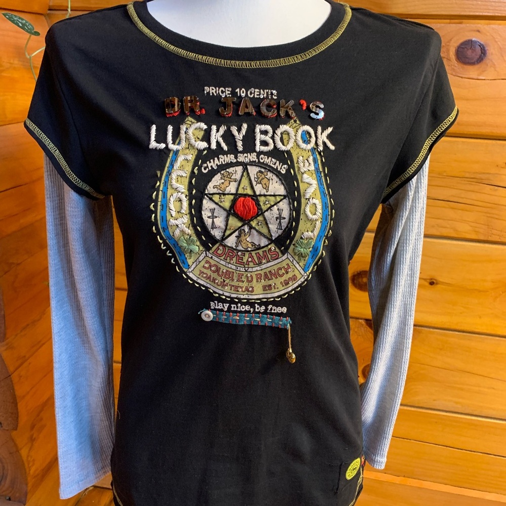 Double D Ranch Lucky Book Long Sleeve T-shirt Size Small